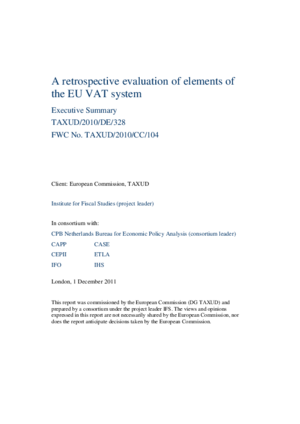 A retrospective evaluation of elements of the EU VAT system