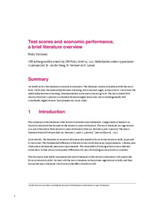 Test scores and economic performance, a brief literature overview
