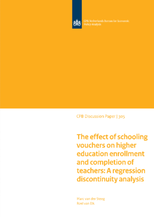 The effect of schooling vouchers on higher education enrollment and completion of teachers: A regression discontinuity analysis