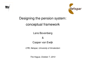 Presentatie "Designing the pension system: conceptual framework"
