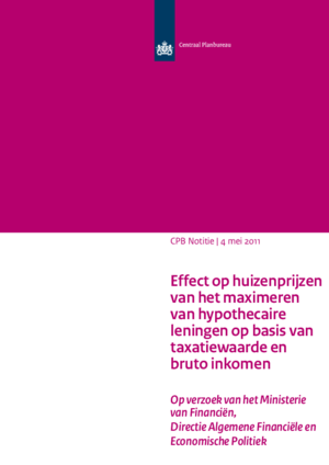 Effect op huizenprijzen van het maximeren van hypothecaire leningen op basis van taxatiewaarde en bruto inkomen