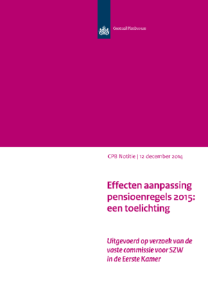 Effecten aanpassing pensioenregels 2015: een toelichting