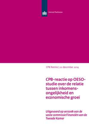 CPB-reactie op OESO-studie over de relatie tussen inkomensongelijkheid en economische groei