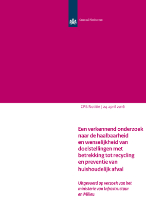 Een verkennend onderzoek naar de haalbaarheid en wenselijkheid van doelstellingen met betrekking tot recycling en preventie van huishoudelijk afval