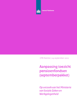 Aanpassing toezicht pensioenfondsen (septemberpakket)