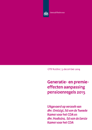 Generatie- en premie-effecten aanpassing pensioenregels 2015