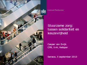 Presentatie 'Stuurzame zorg: tussen solidariteit en keuzevrijheid'