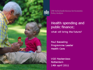 Presentation 'Health spending and public finance; what will bring the future?'