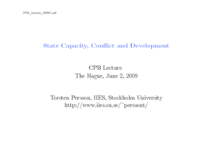 Presentation 'State Capacity, Conflict and Development'
