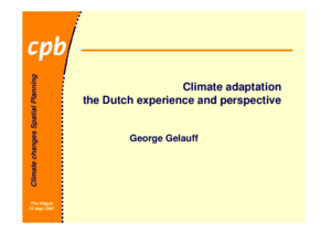 Presentation 'Climate adaptation, the Dutch experience and perspective'
