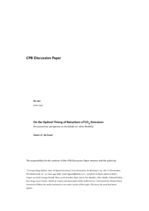 On the optimal timing of reductions of CO2 emissions; an economists' perspective on the debate on "when flexibility"