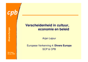 Presentatie 'Verscheidenheid in cultuur, economie en beleid'