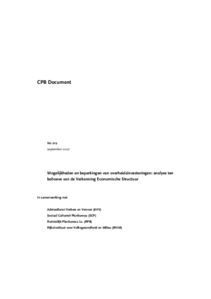 Prospects and limits of public investments; an analysis for Exploring the Economic Structure