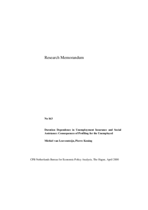 Duration dependence in unemployment insurance and social assistance; consequences of profiling for the unemployed