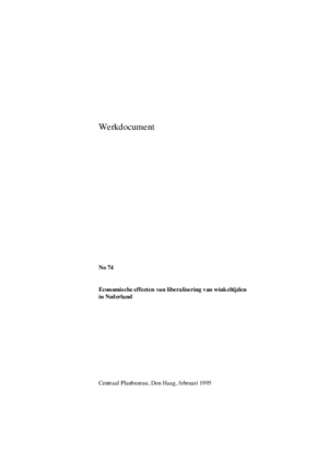 Economische effecten van liberalisering van winkeltijden in Nederland