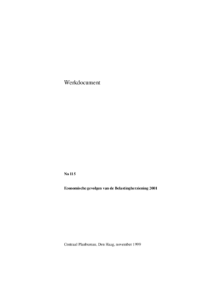 Economische gevolgen van de Belastingherziening 2001