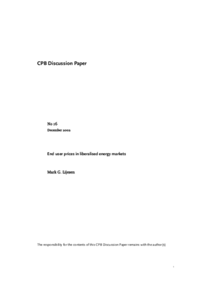 End user prices in liberalised energy markets