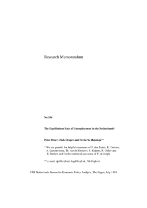 The equilibrium rate of unemployment in the Netherlands