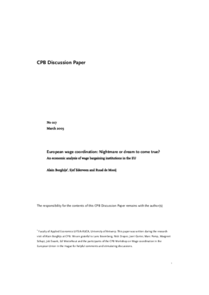 European wage coordination; nightmare or dream to come true? An economic analysis of wage bargaining institutions in the EU