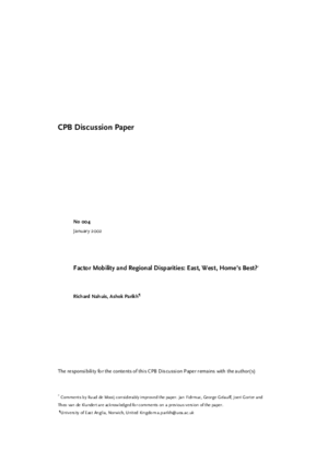 Factor mobility and regional disparities; east, west, home's best?