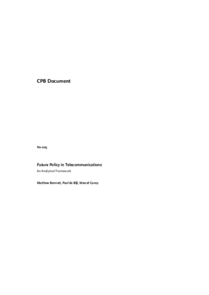 Future policy in telecommunications: an analytical framework