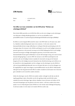Het effect van twee onderdelen van het SER-advies "Werken aan arbeidsgeschiktheid"