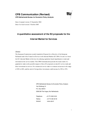 A quantitative assessment of the EU proposals for the Internal market for Services