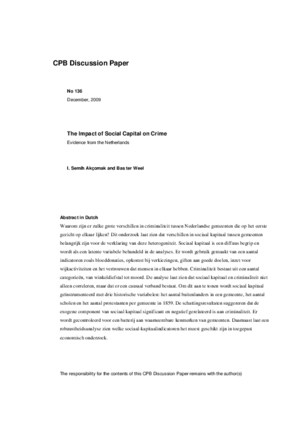 The impact of social capital on crime: Evidence from the Netherlands