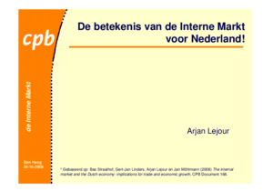 Presentatie 'De betekenis van de Interne Markt voor Nederland!'