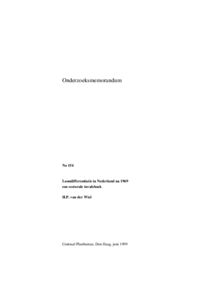 Loondifferentiatie in Nederland na 1969; een sectorale invalshoek