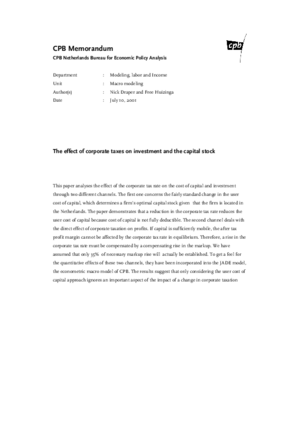 The effect of corporate taxes on investment and the capital stock