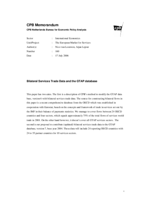 Bilateral Services Trade Data and the GTAP database