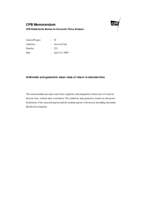 Arithmetic and geometric mean rates of return in discrete time