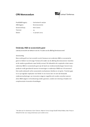 Onderwijs, R&D en economische groei