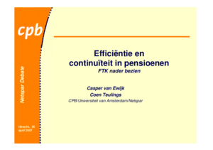 Presentatie 'Efficiëntie en continuïteit in pensioenen'