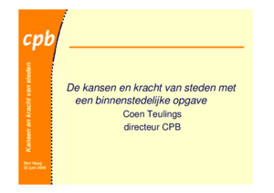 Presentatie 'Kansen en kracht van steden'