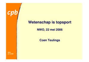 Presentatie 'Wetenschap is topsport'