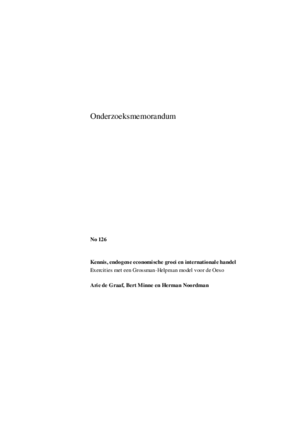 Kennis, endogene economische groei en internationale handel; exercities met een Grossman-Helpman model voor de OESO