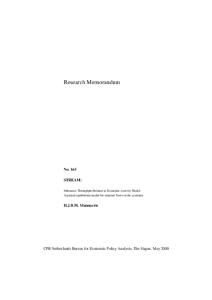 STREAM: Substance Throughput Related to Economic Activity Model; a partial equilibrium model for material flows in the economy