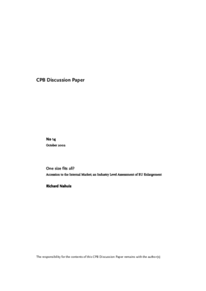 One size fits all? Accession to the internal market; an industry level assessment of EU enlargement