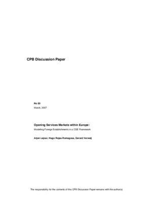 Opening services markets within Europe; modelling foreign establishments in a CGE framework