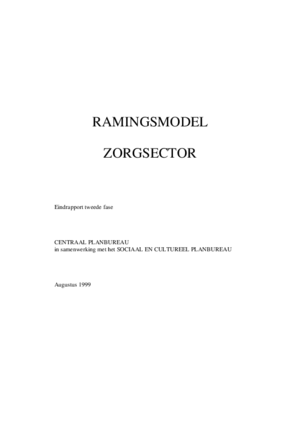 Ramingsmodel zorgsector; eindrapport tweede fase