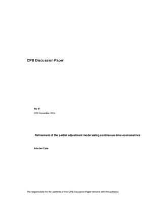 Refinement of the partial adjustment model using continuous-time econometrics
