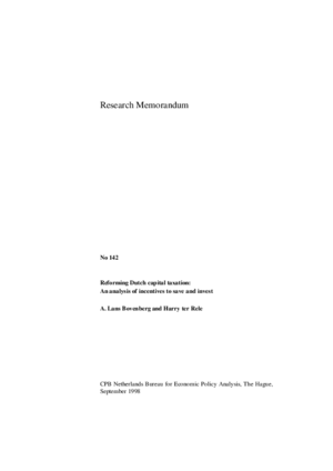 Reforming Dutch capital taxation: an analysis of incentives to save and invest