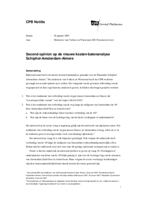 Second opinion op de nieuwe kosten-batenanalyse Schiphol-Amsterdam-Almere