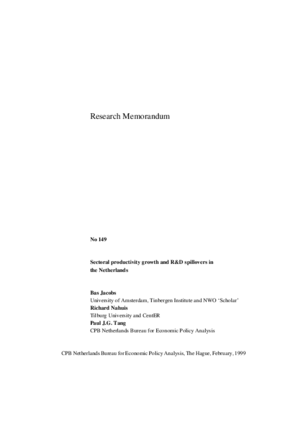 Sectoral productivity growth and R&D spillovers in the Netherlands