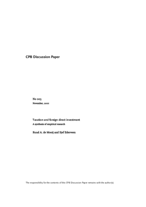 Taxation and foreign direct investment; a synthesis of empirical research