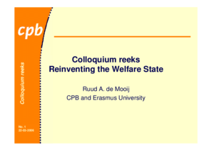 Presentatie 'Colloquia Reinventing the welfare state'